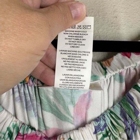 La Blanca Off Shoulder Mini Dress Swimsuit Cover Up Tropical Mystic Palms Medium - Picture 6 of 8